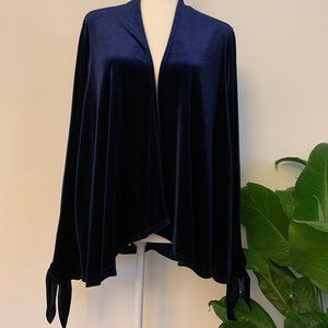 NWOT Crushed-Velvet Tie-Sleeve Cardigan